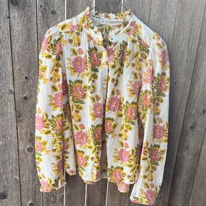 Alix of Bohemia Pink and Yellow Floral Blouse